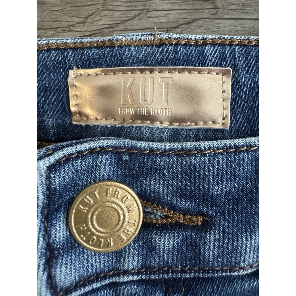 KUT from the Kloth Fay Fab Ab Straight Leg Jeans Women's Size 0 Blue Cuffed - Picture 6 of 9